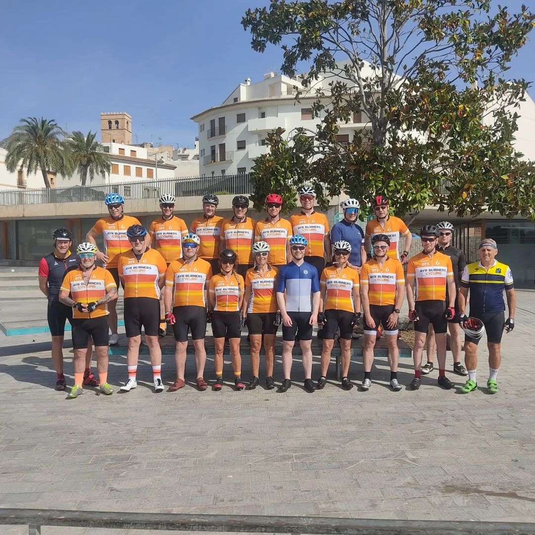 Cyclist Group Photo on Road