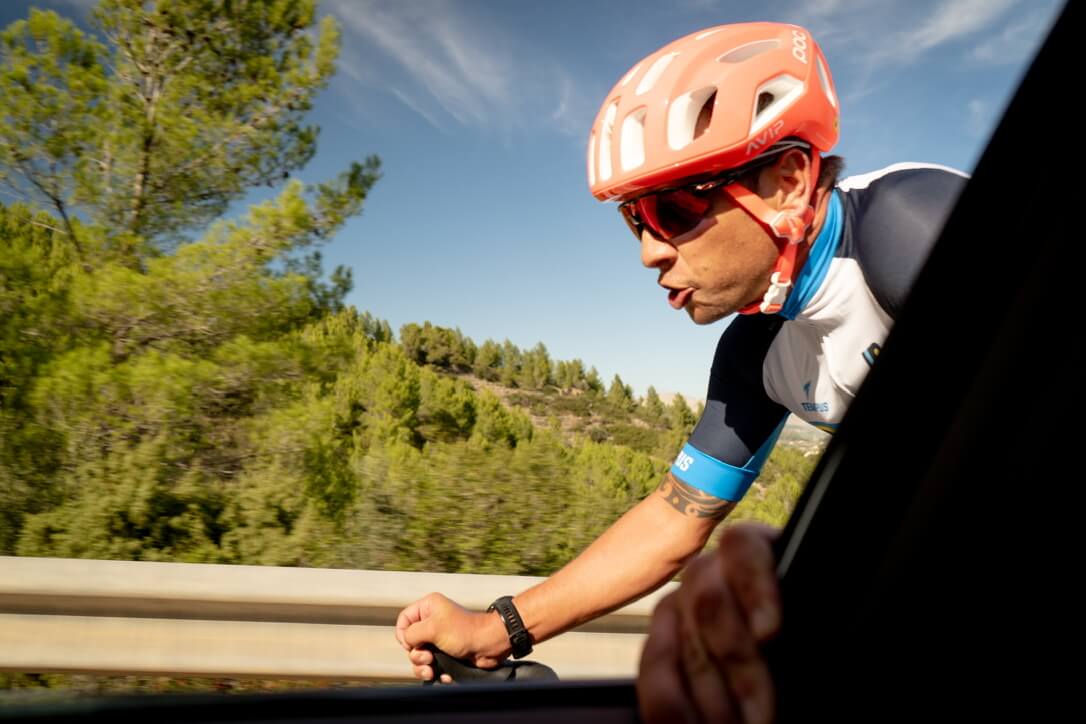 Close up of cyclist