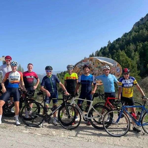 Row of Cyclists