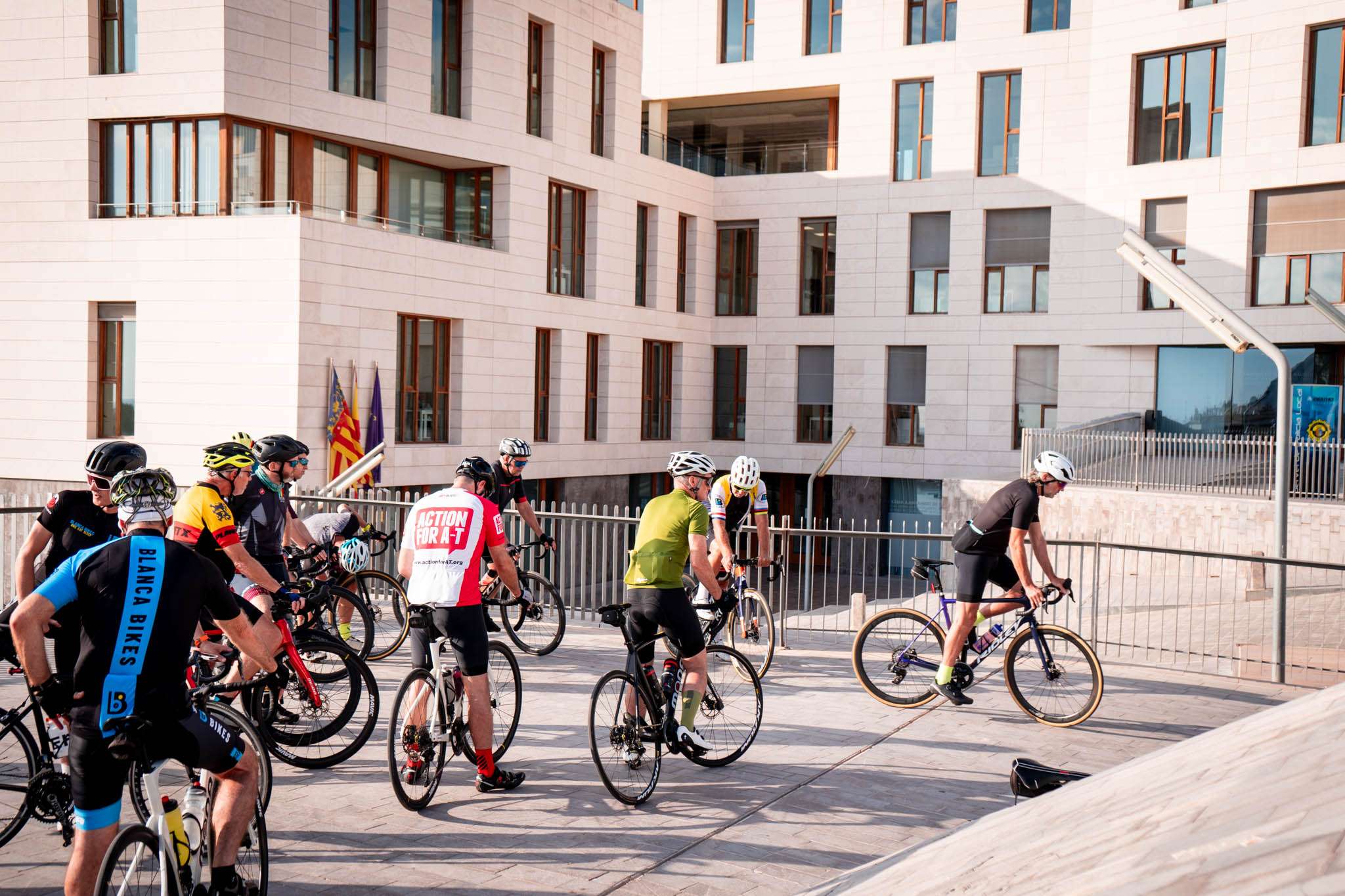 Cyclists riding again