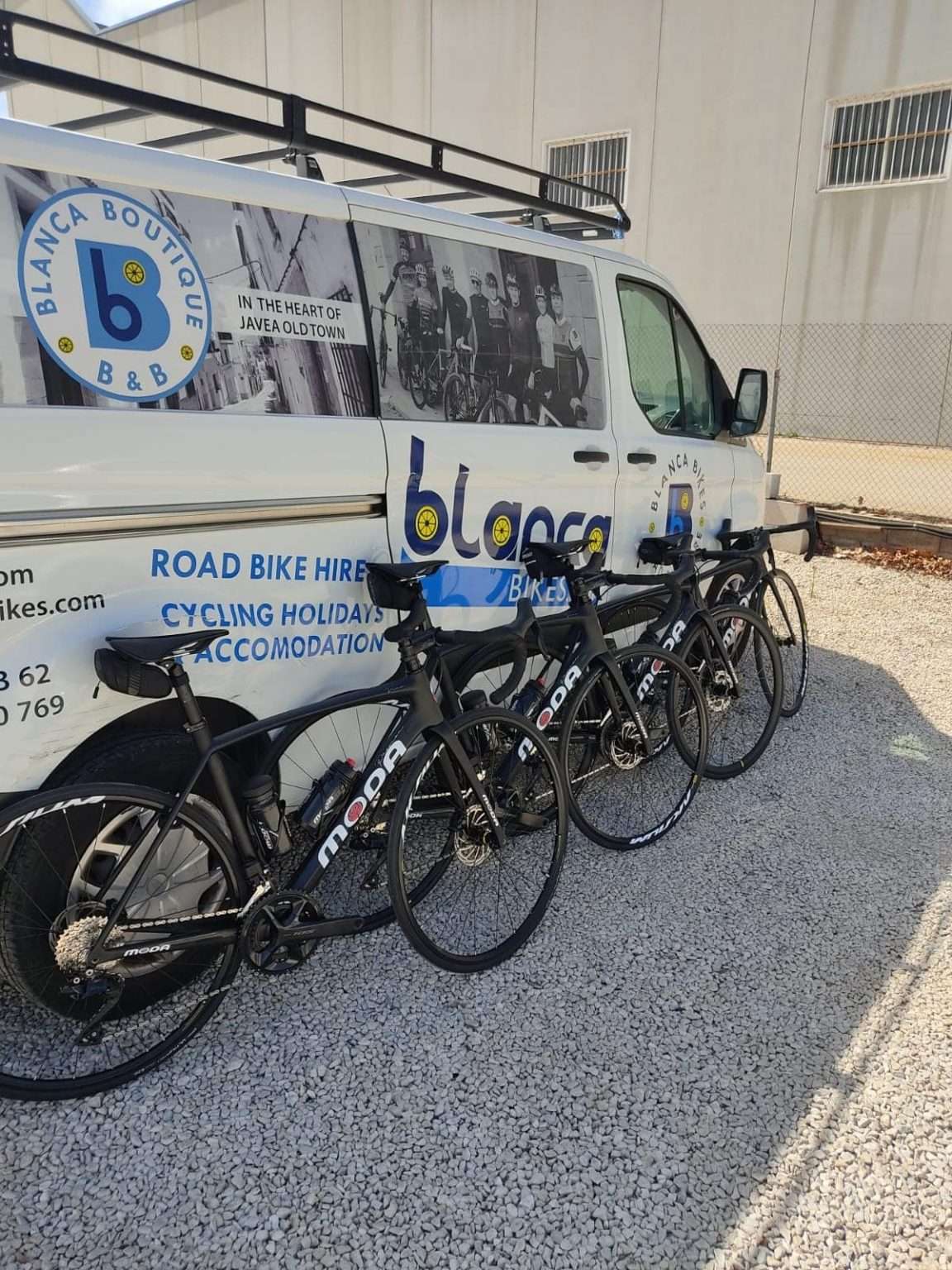 Black Bikes in a row