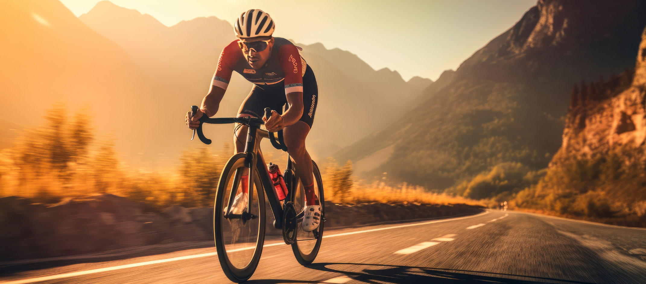 Cyclist on road