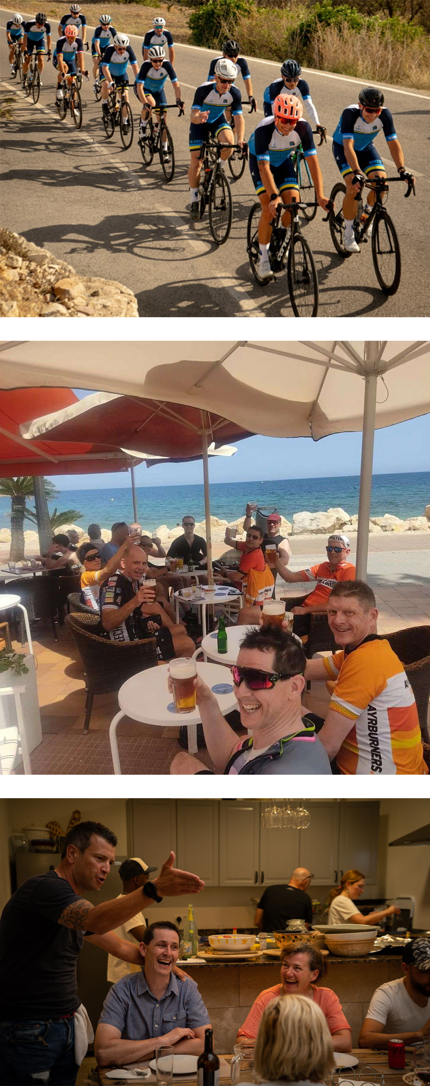 Cyclists from Blanca Bikes enjoying the Costa Blanca sun